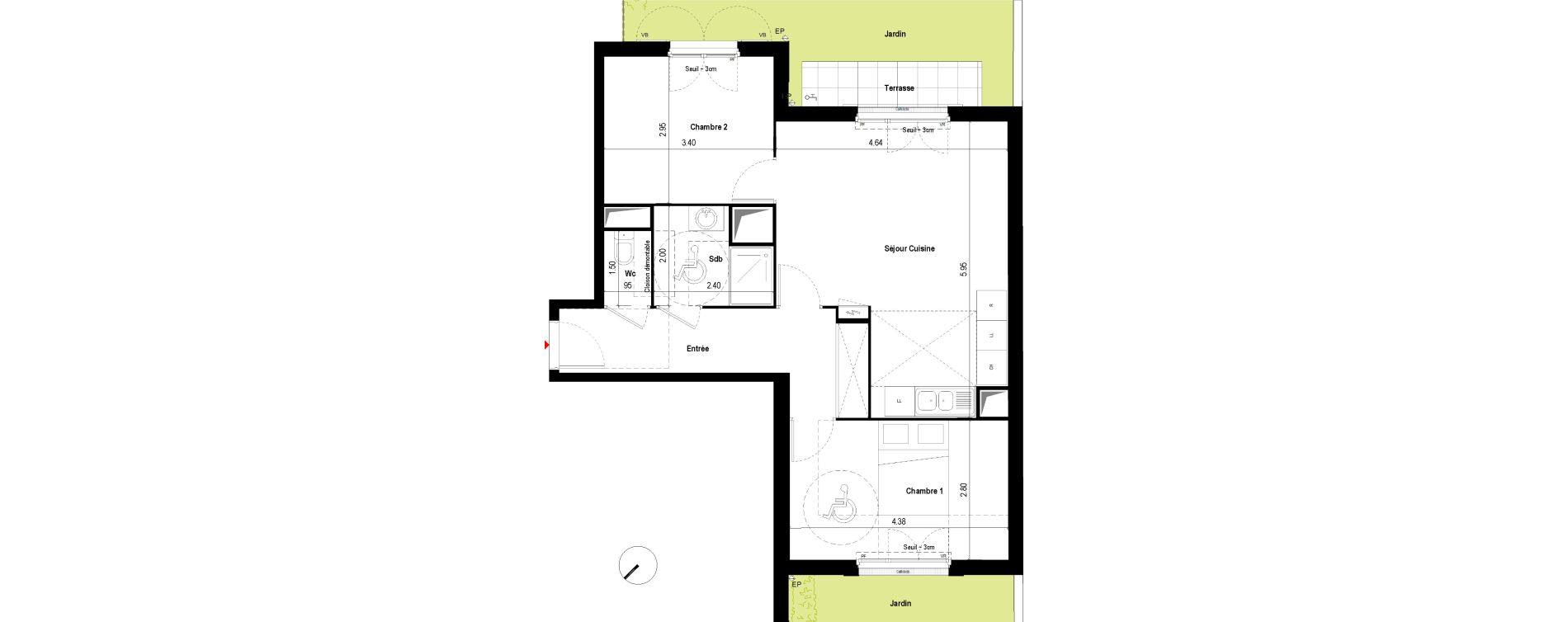 Appartement T3 de 60,19 m2 &agrave; Chevilly-Larue Centre