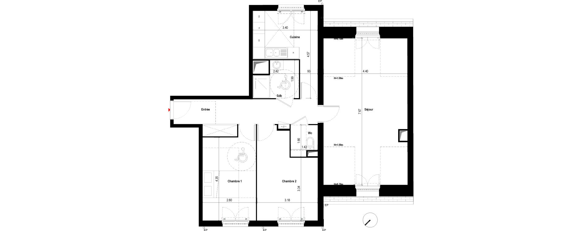 Appartement T3 de 75,04 m2 &agrave; Chevilly-Larue Centre