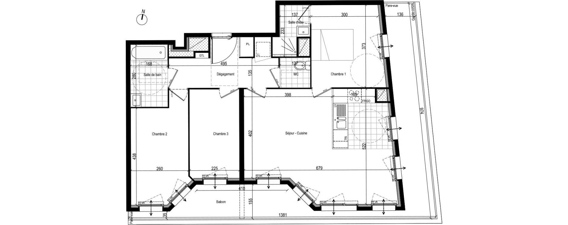 Appartement T4 de 82,60 m2 &agrave; Chevilly-Larue Centre