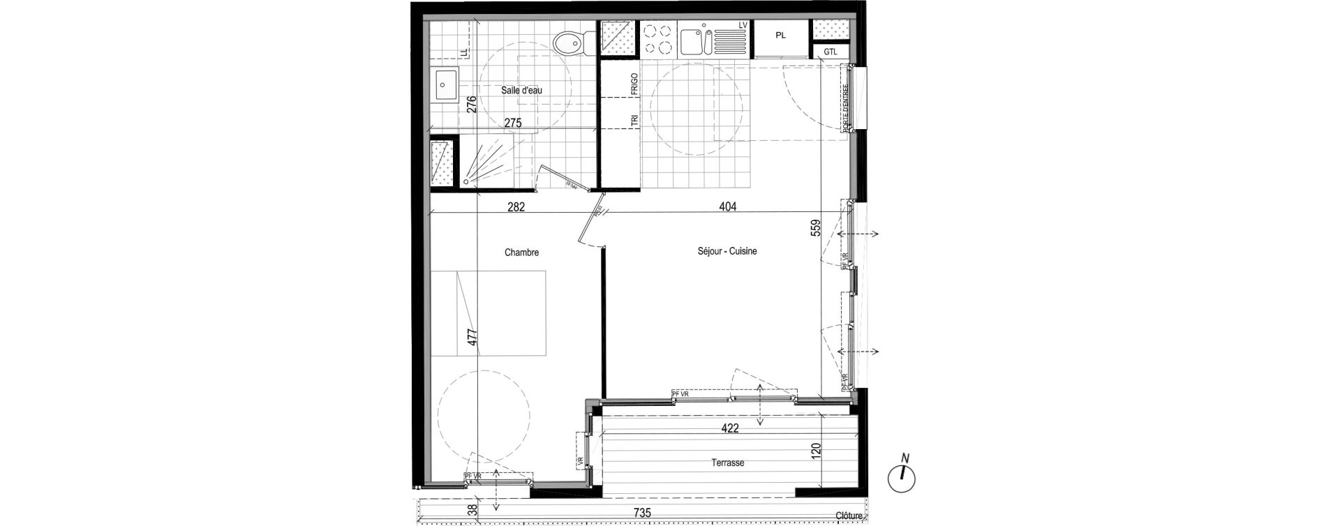 Appartement T2 de 44,80 m2 &agrave; Chevilly-Larue Centre