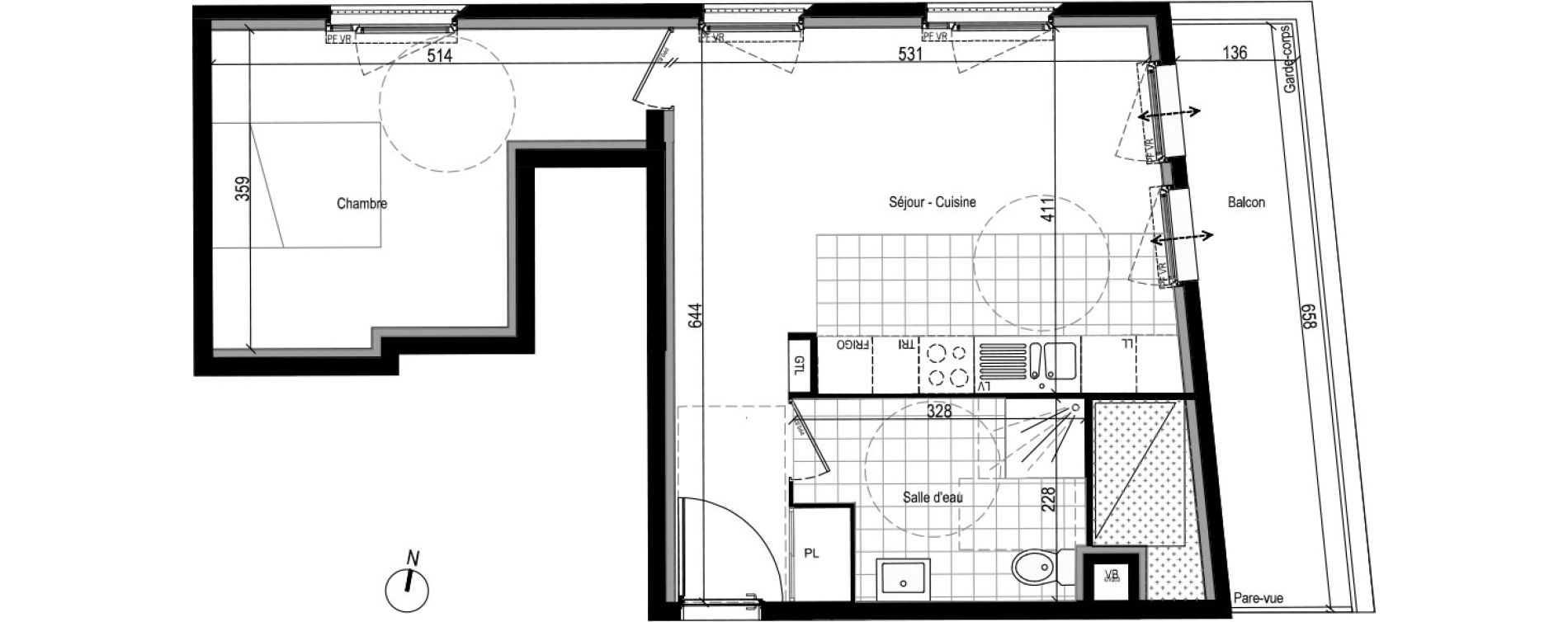 Appartement T2 de 46,50 m2 &agrave; Chevilly-Larue Centre
