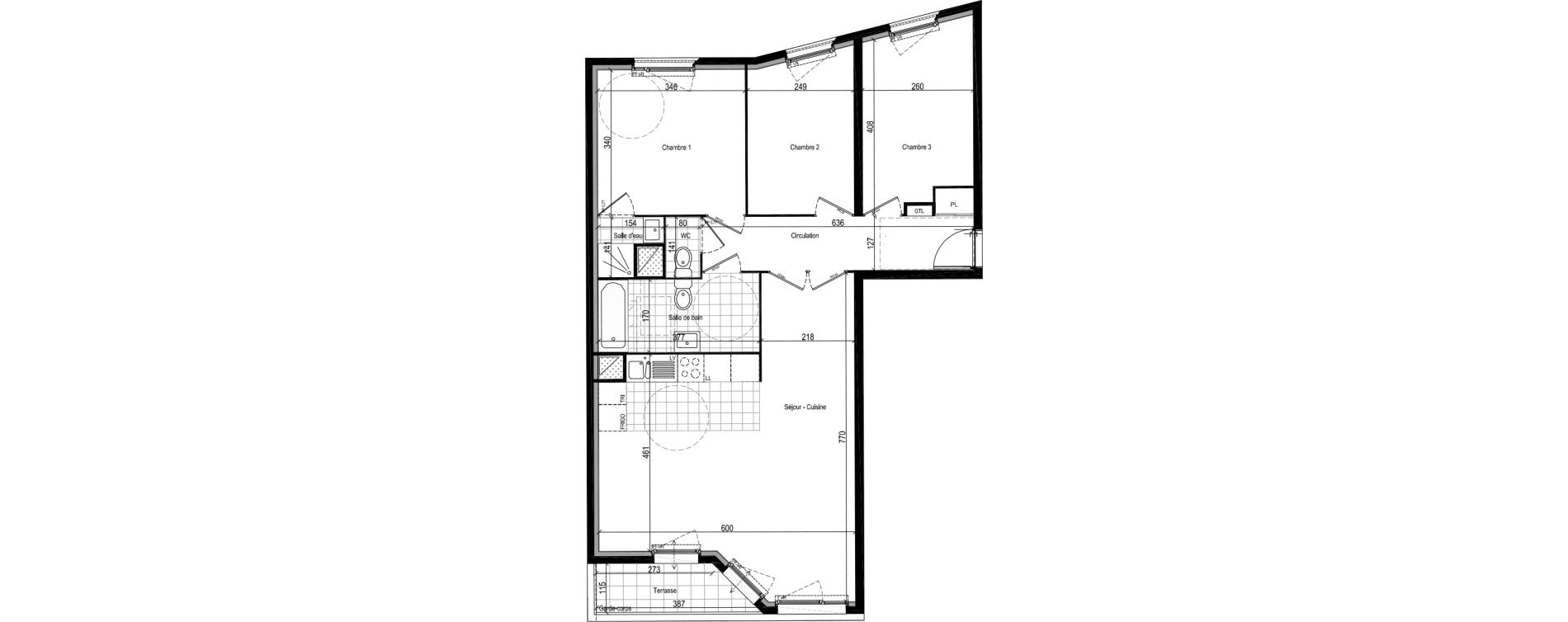 Appartement T4 de 83,90 m2 &agrave; Chevilly-Larue Centre