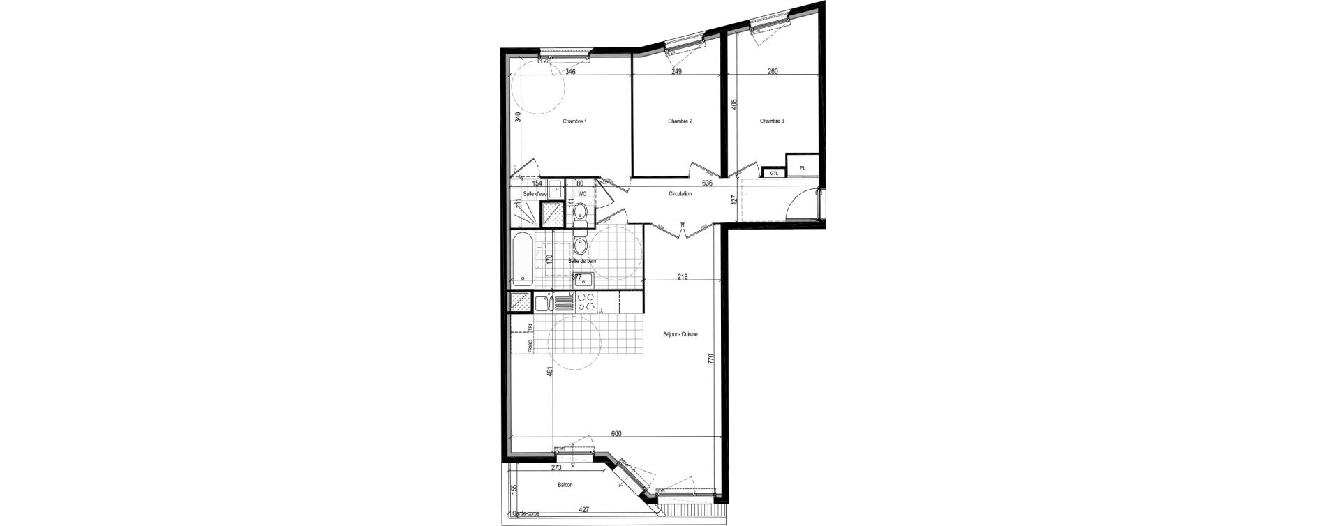 Appartement T4 de 83,80 m2 &agrave; Chevilly-Larue Centre