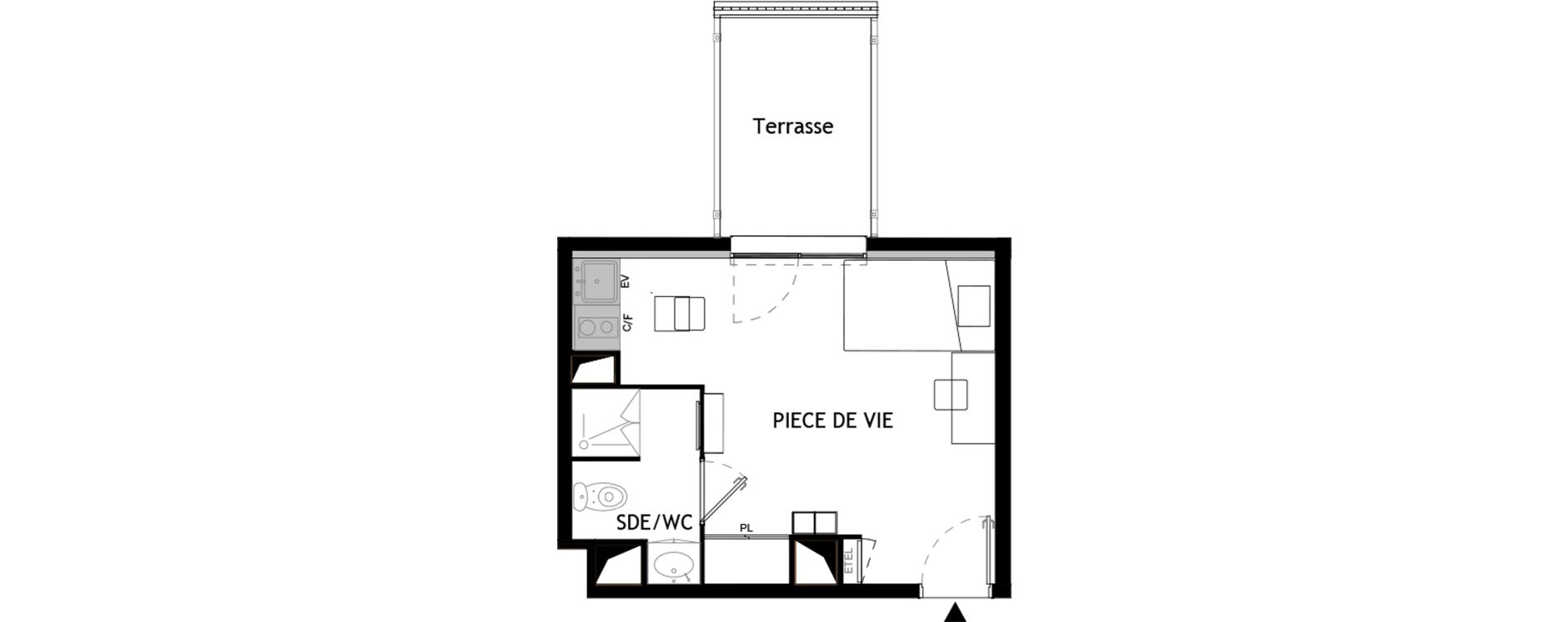 Appartement T1 meubl&eacute; de 21,70 m2 &agrave; Choisy-Le-Roi Choisy nord