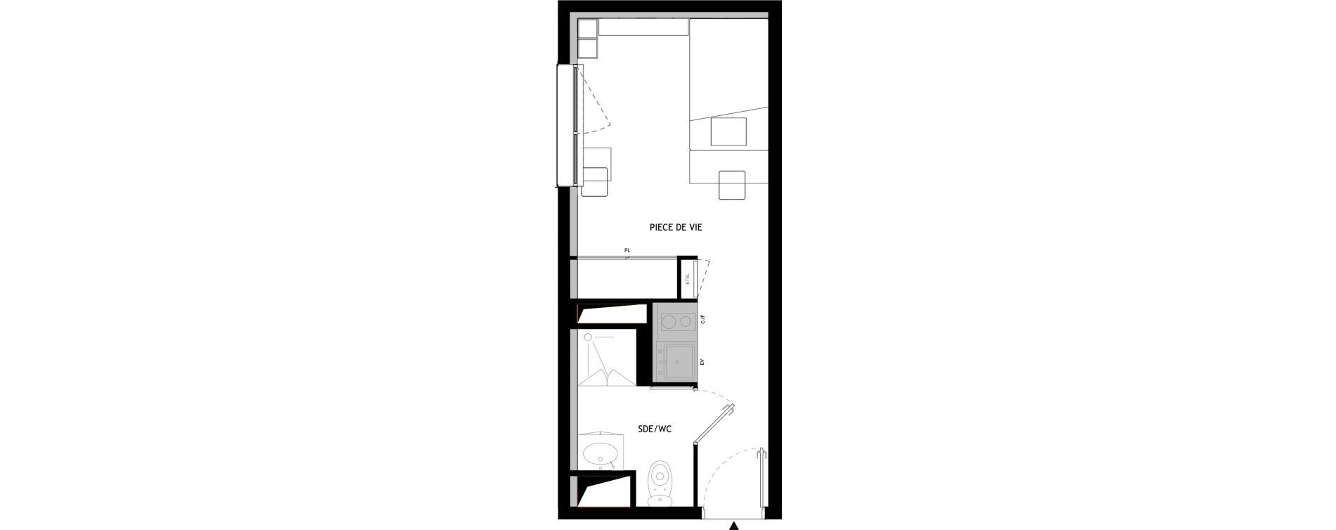 Appartement T1 meubl&eacute; de 20,00 m2 &agrave; Choisy-Le-Roi Choisy nord