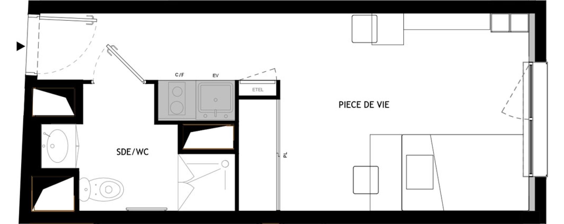 Appartement T1 meubl&eacute; de 22,50 m2 &agrave; Choisy-Le-Roi Choisy nord