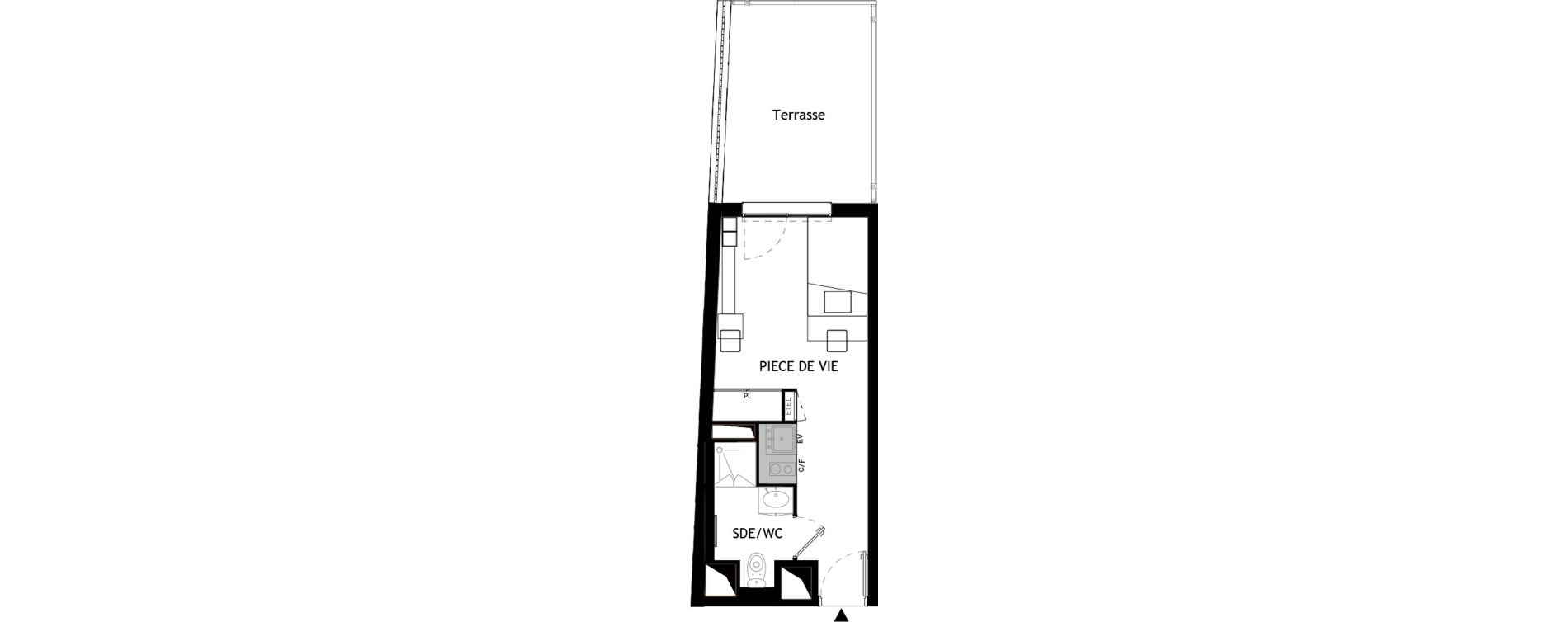 Appartement T1 meubl&eacute; de 21,60 m2 &agrave; Choisy-Le-Roi Choisy nord