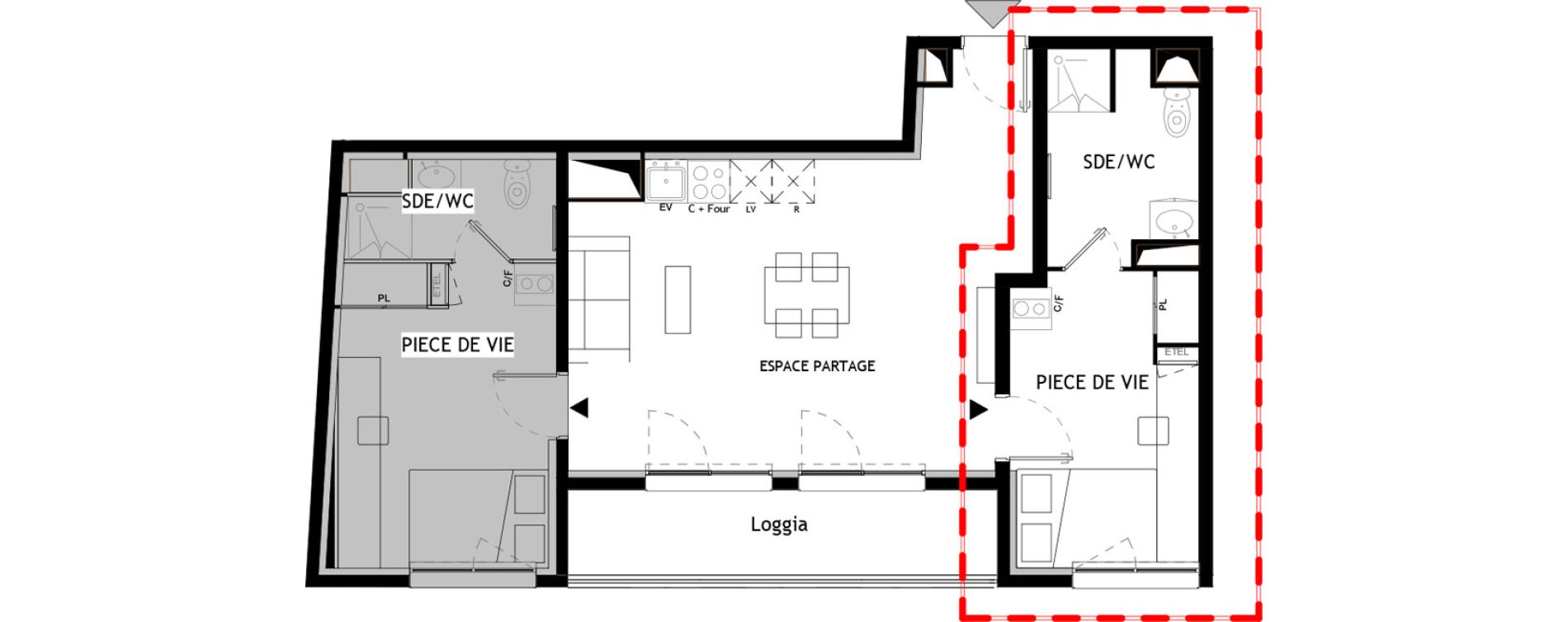 Appartement T1 meubl&eacute; de 16,60 m2 &agrave; Choisy-Le-Roi Choisy nord