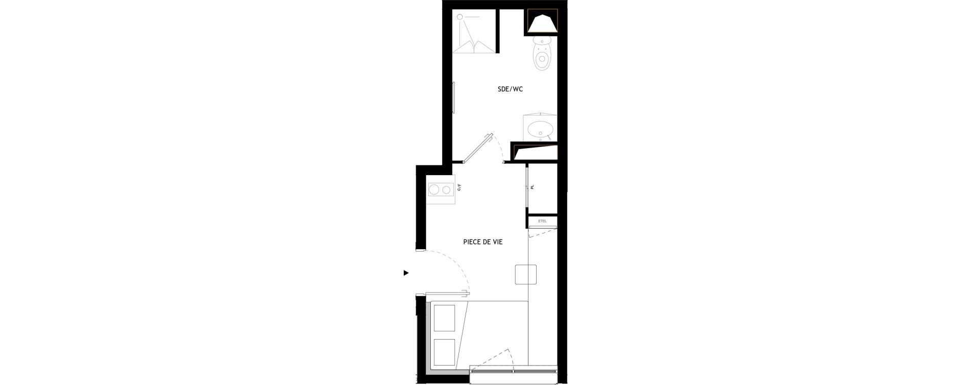 Appartement T1 meubl&eacute; de 16,60 m2 &agrave; Choisy-Le-Roi Choisy nord