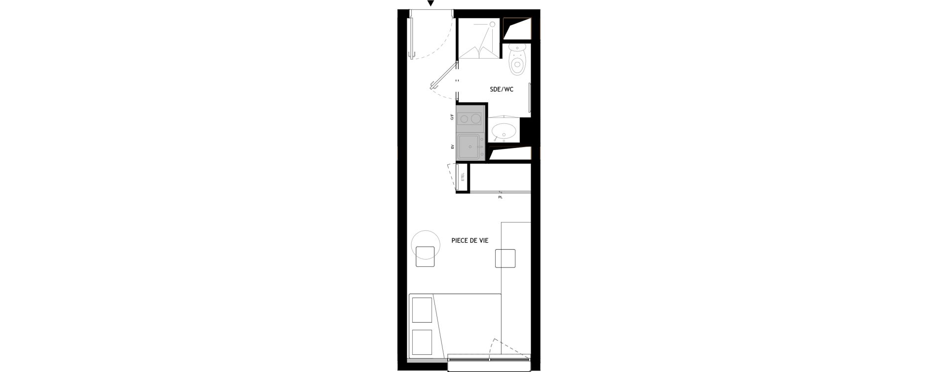 Appartement T1 meubl&eacute; de 18,90 m2 &agrave; Choisy-Le-Roi Choisy nord