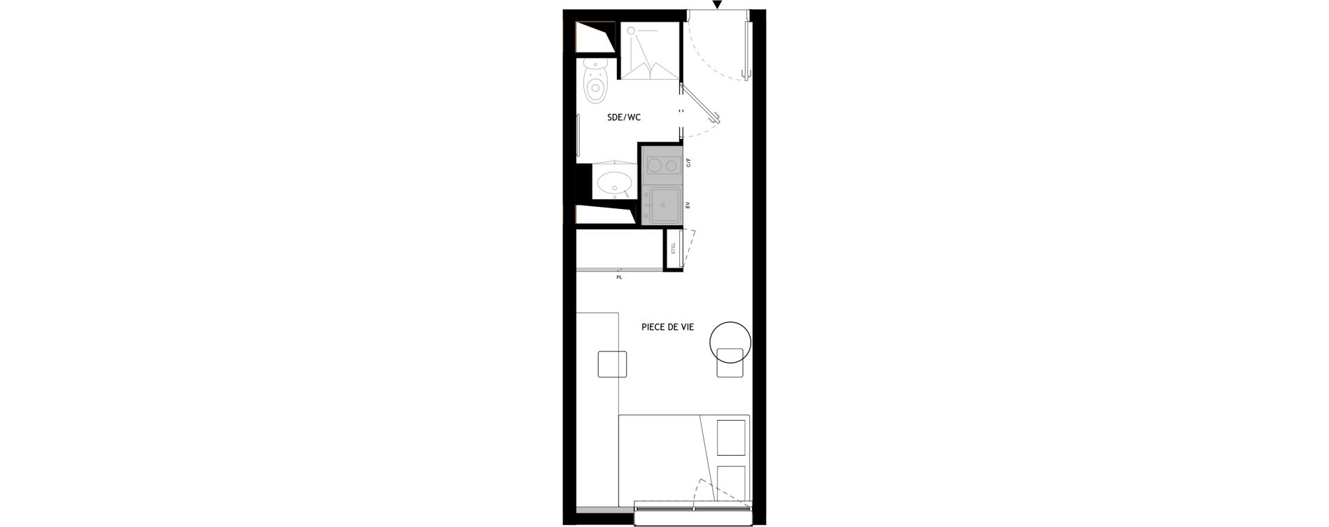 Appartement T1 meubl&eacute; de 18,90 m2 &agrave; Choisy-Le-Roi Choisy nord