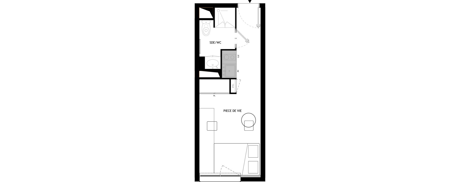 Appartement T1 meubl&eacute; de 18,90 m2 &agrave; Choisy-Le-Roi Choisy nord