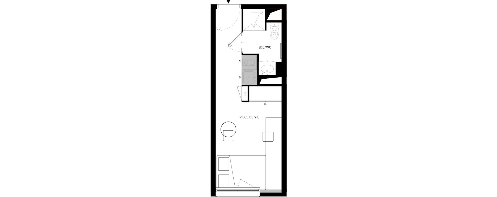 Appartement T1 meubl&eacute; de 18,90 m2 &agrave; Choisy-Le-Roi Choisy nord