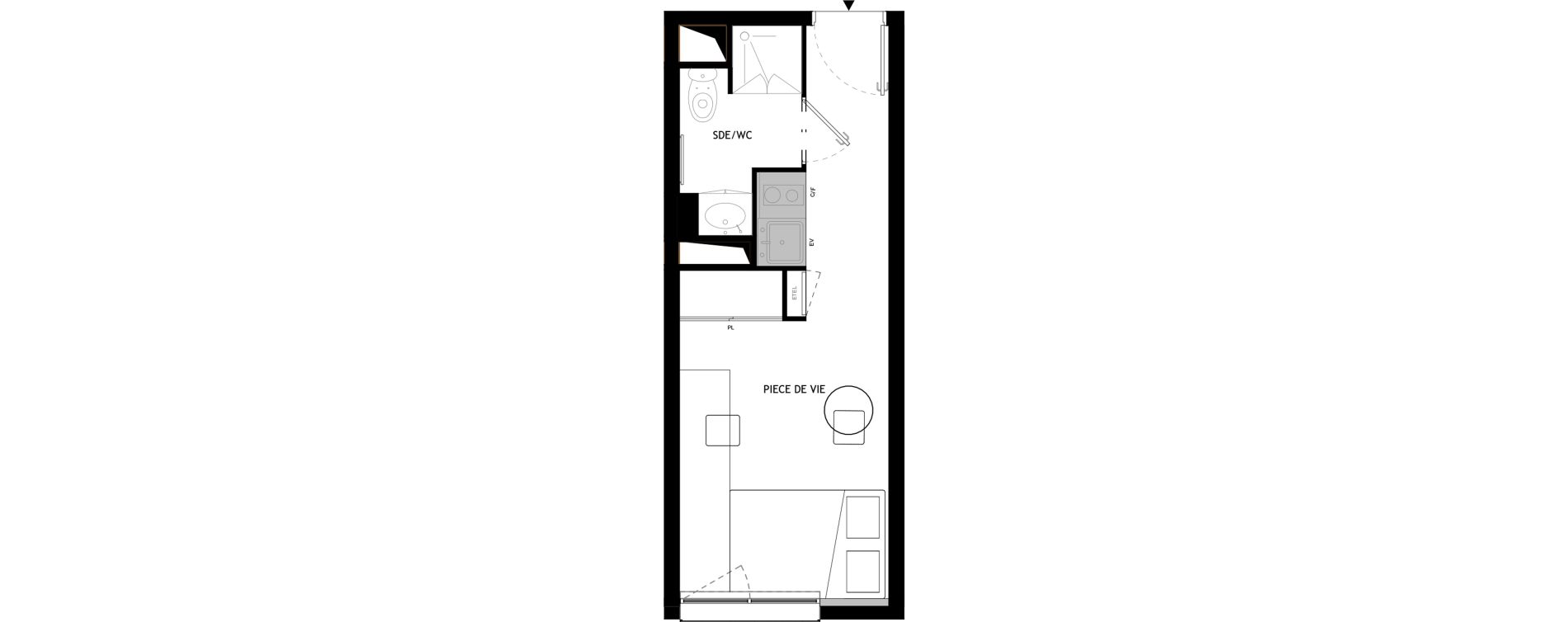 Appartement T1 meubl&eacute; de 18,70 m2 &agrave; Choisy-Le-Roi Choisy nord