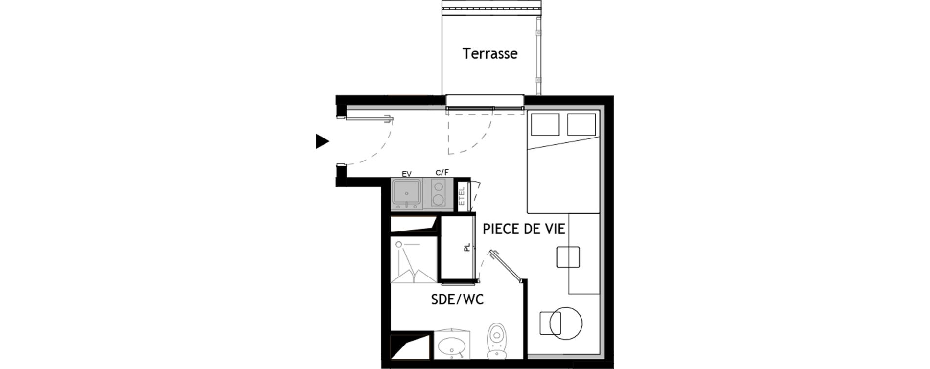 Appartement T1 meubl&eacute; de 19,20 m2 &agrave; Choisy-Le-Roi Choisy nord