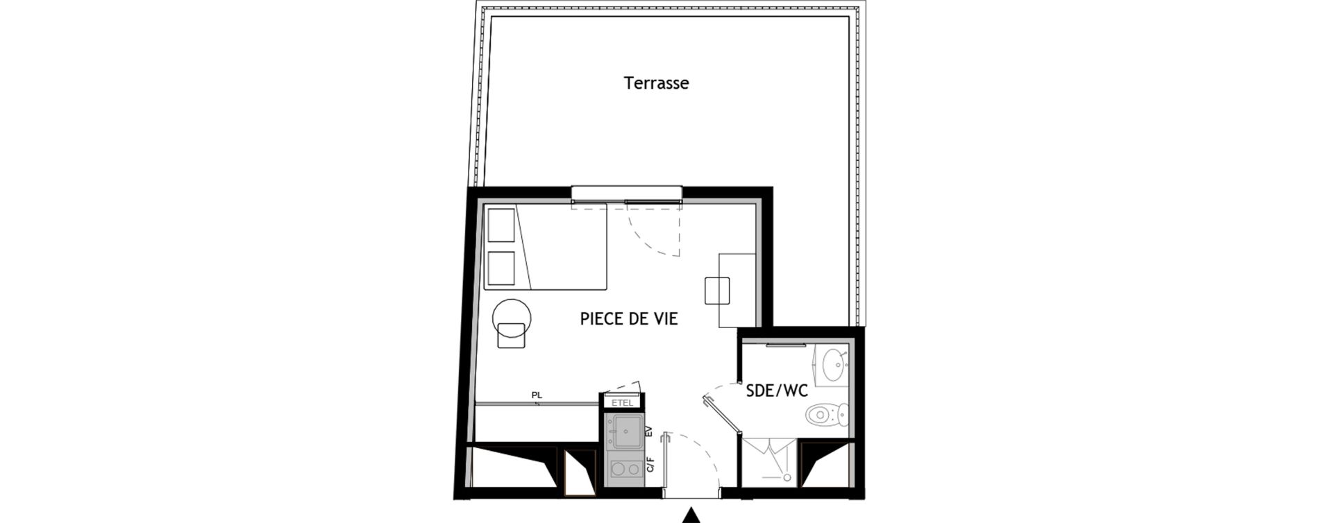 Appartement T1 meubl&eacute; de 22,00 m2 &agrave; Choisy-Le-Roi Choisy nord