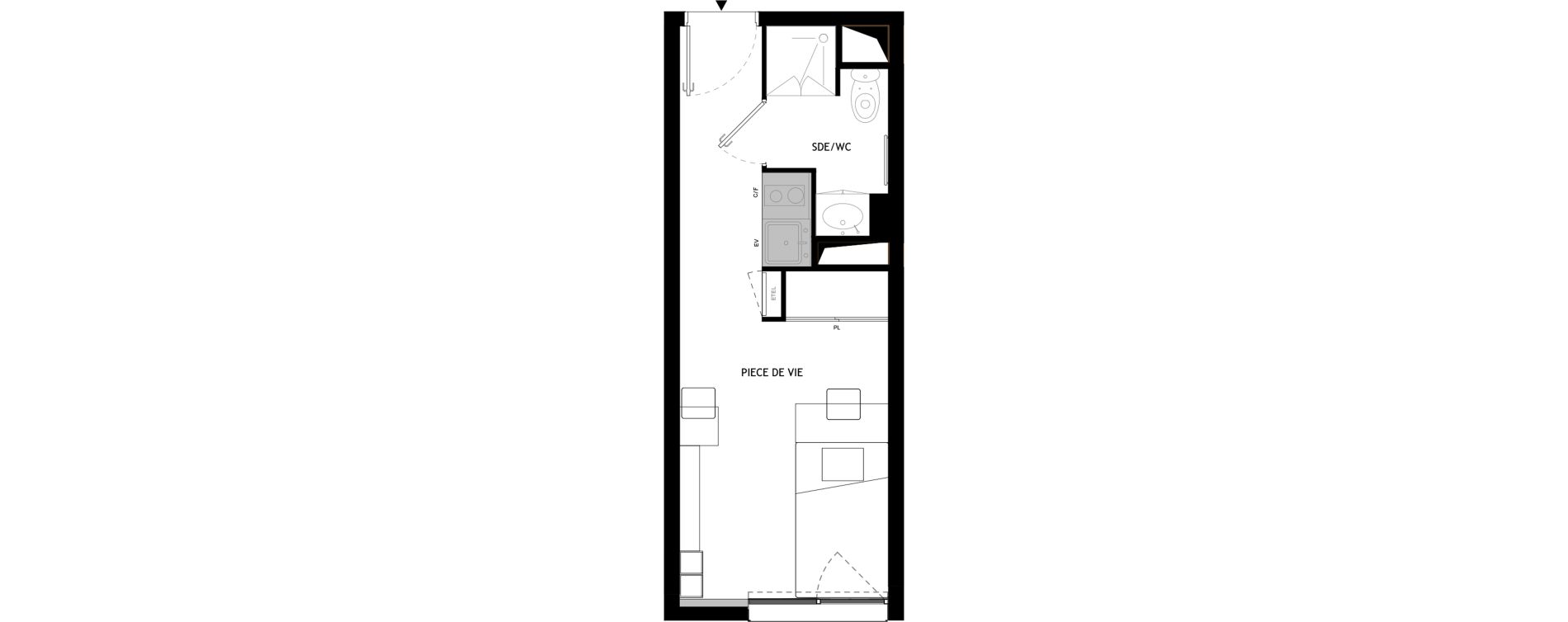 Appartement T1 meubl&eacute; de 18,60 m2 &agrave; Choisy-Le-Roi Choisy nord