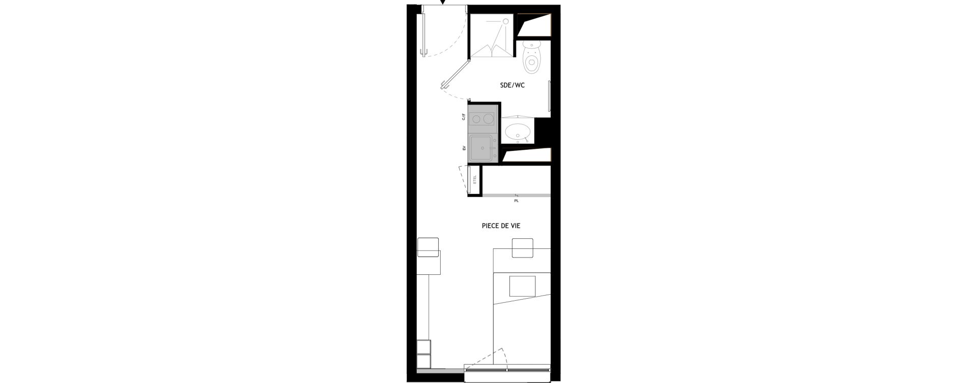 Appartement T1 meubl&eacute; de 19,20 m2 &agrave; Choisy-Le-Roi Choisy nord