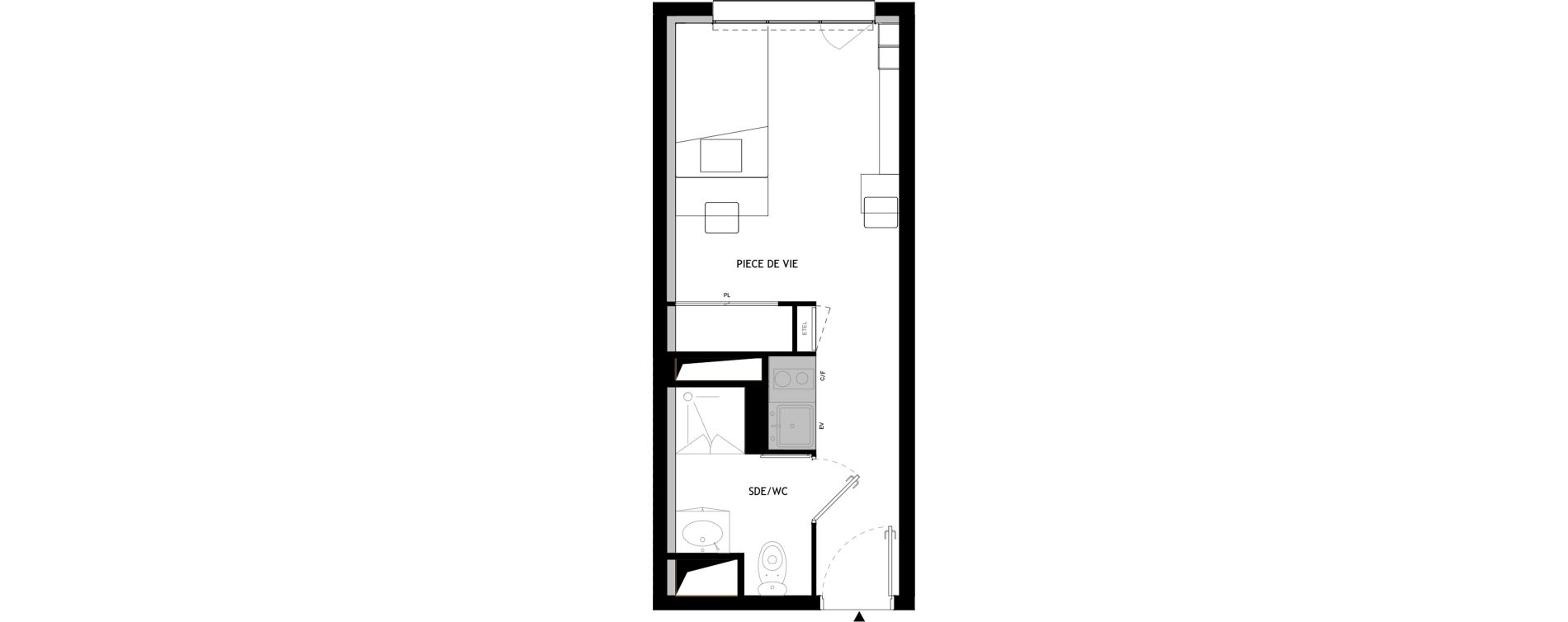 Appartement T1 meubl&eacute; de 20,10 m2 &agrave; Choisy-Le-Roi Choisy nord