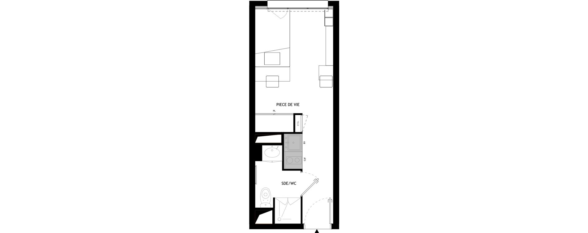 Appartement T1 meubl&eacute; de 18,70 m2 &agrave; Choisy-Le-Roi Choisy nord