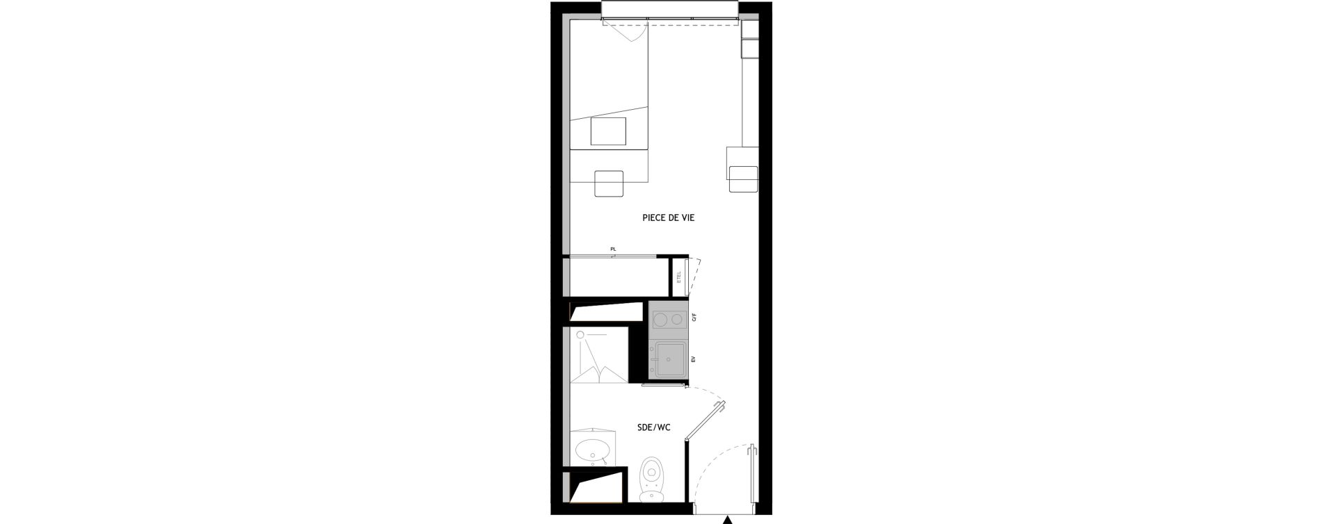 Appartement T1 meubl&eacute; de 19,90 m2 &agrave; Choisy-Le-Roi Choisy nord