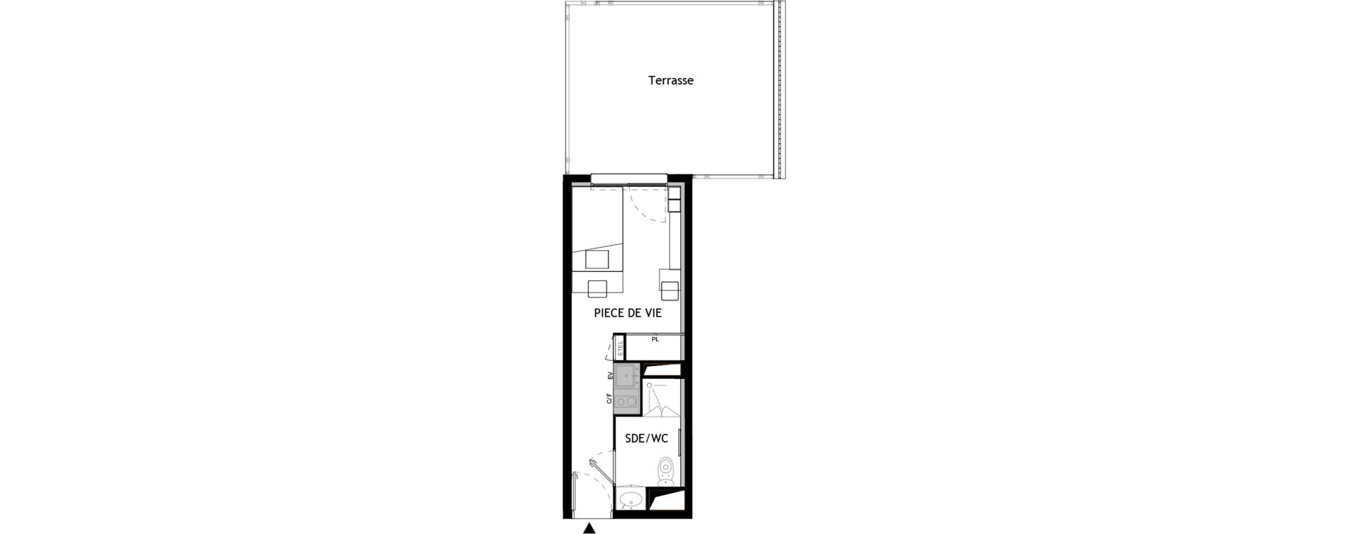 Appartement T1 meubl&eacute; de 18,50 m2 &agrave; Choisy-Le-Roi Choisy nord