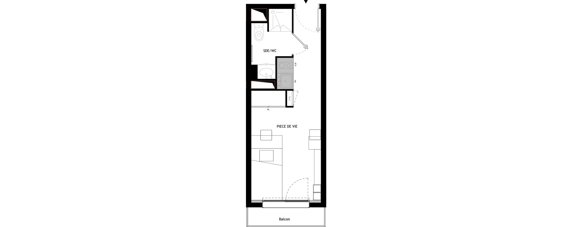 Appartement T1 meubl&eacute; de 18,60 m2 &agrave; Choisy-Le-Roi Choisy nord