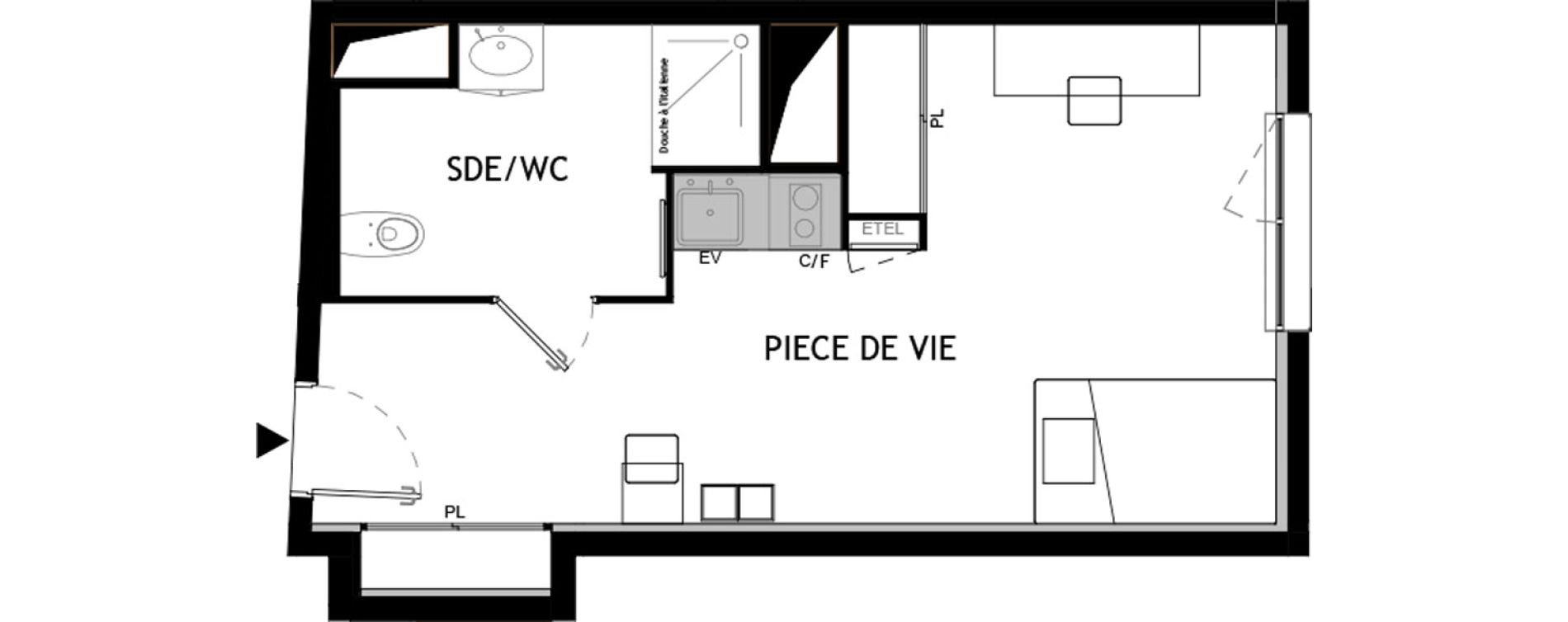 Appartement T1 meubl&eacute; de 31,50 m2 &agrave; Choisy-Le-Roi Choisy nord