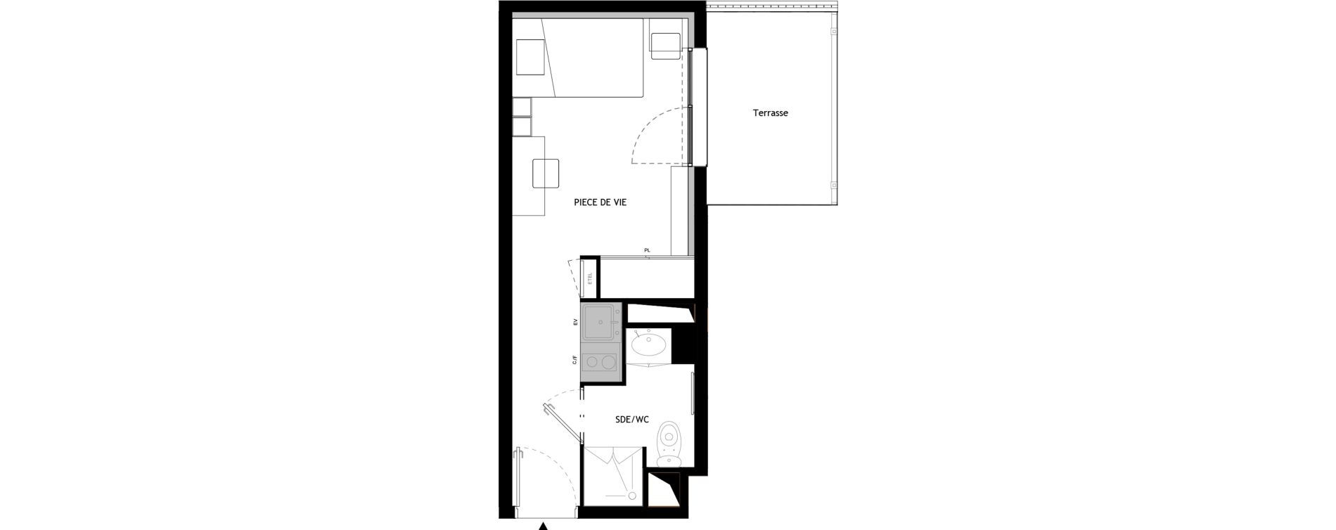 Appartement T1 meubl&eacute; de 18,80 m2 &agrave; Choisy-Le-Roi Choisy nord