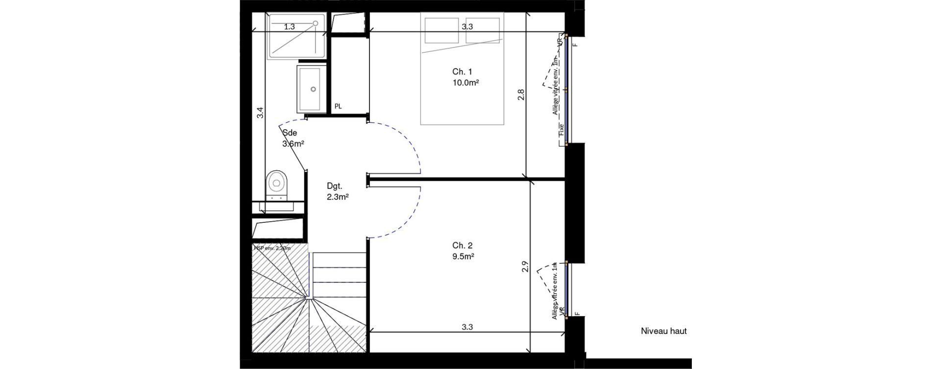 Duplex T3 de 65,70 m2 &agrave; Cr&eacute;teil Triangle de l'&eacute;chat