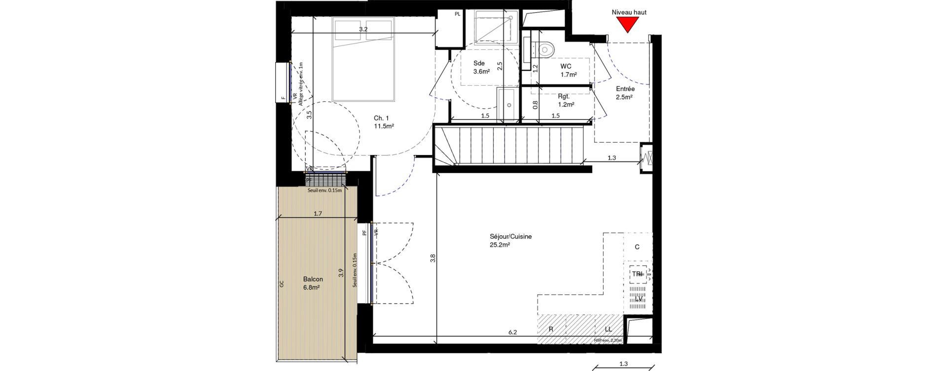 Duplex T4 de 83,50 m2 &agrave; Cr&eacute;teil Triangle de l'&eacute;chat