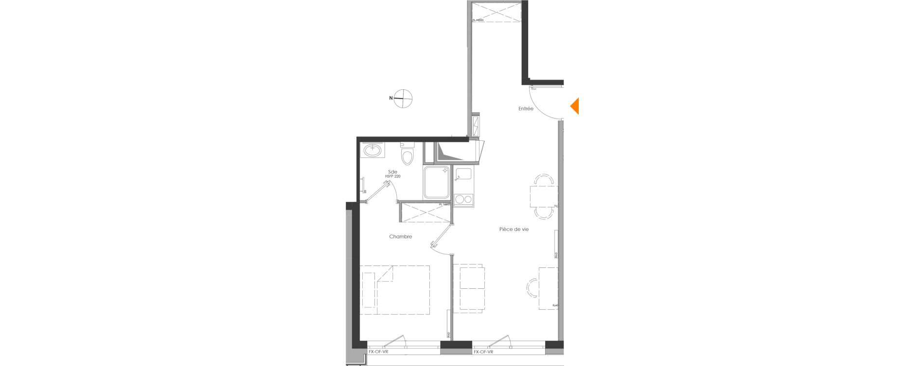 Appartement T2 meubl&eacute; de 38,06 m2 &agrave; Cr&eacute;teil Centre