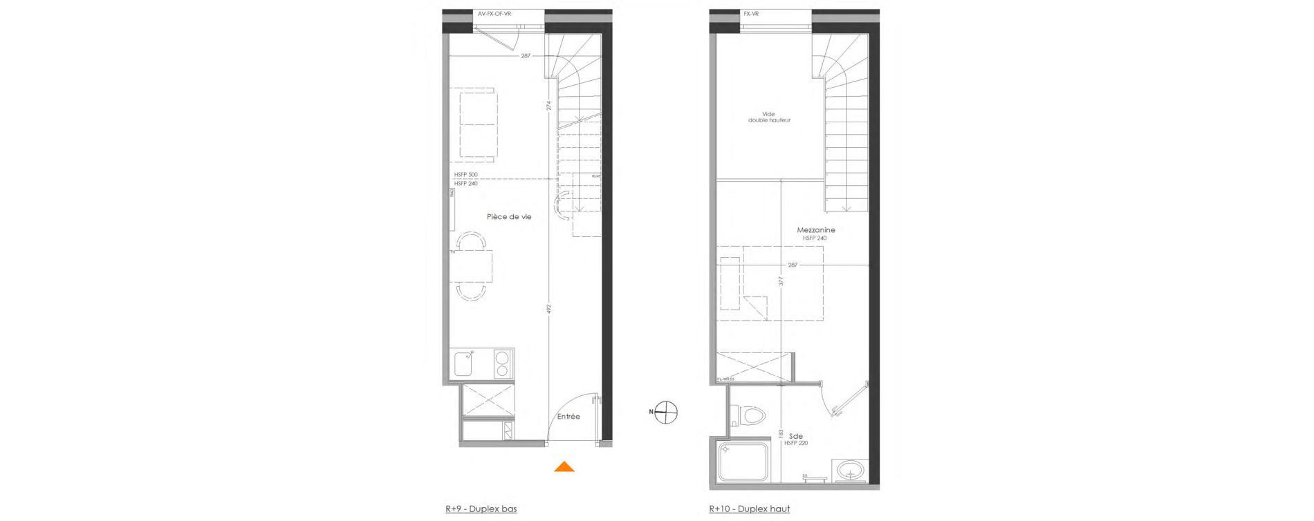 Duplex T2 meubl&eacute; de 34,13 m2 &agrave; Cr&eacute;teil Centre