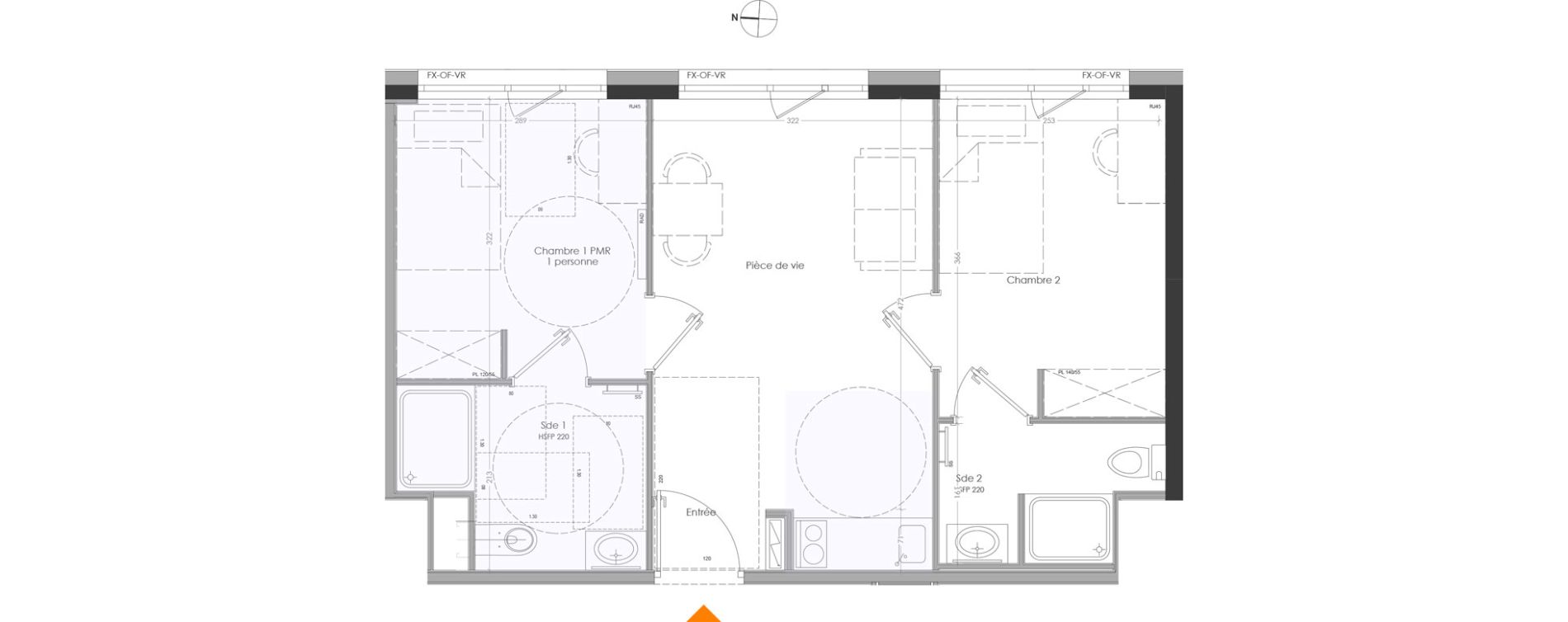 Appartement T3 meubl&eacute; de 44,82 m2 &agrave; Cr&eacute;teil Centre