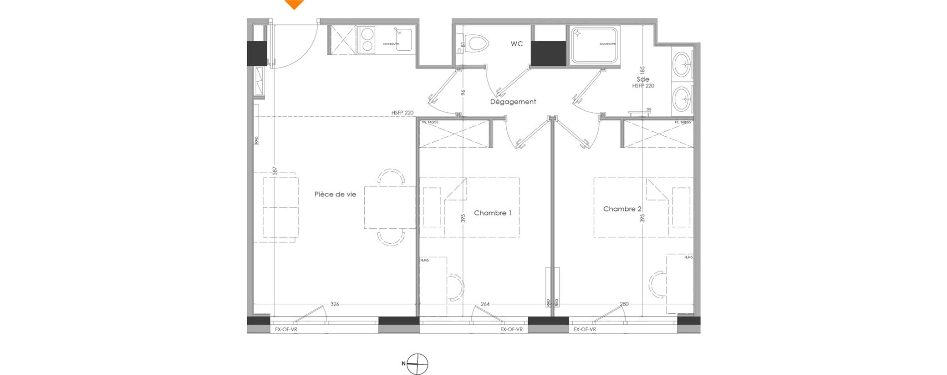 Appartement T3 meubl&eacute; de 48,53 m2 &agrave; Cr&eacute;teil Centre