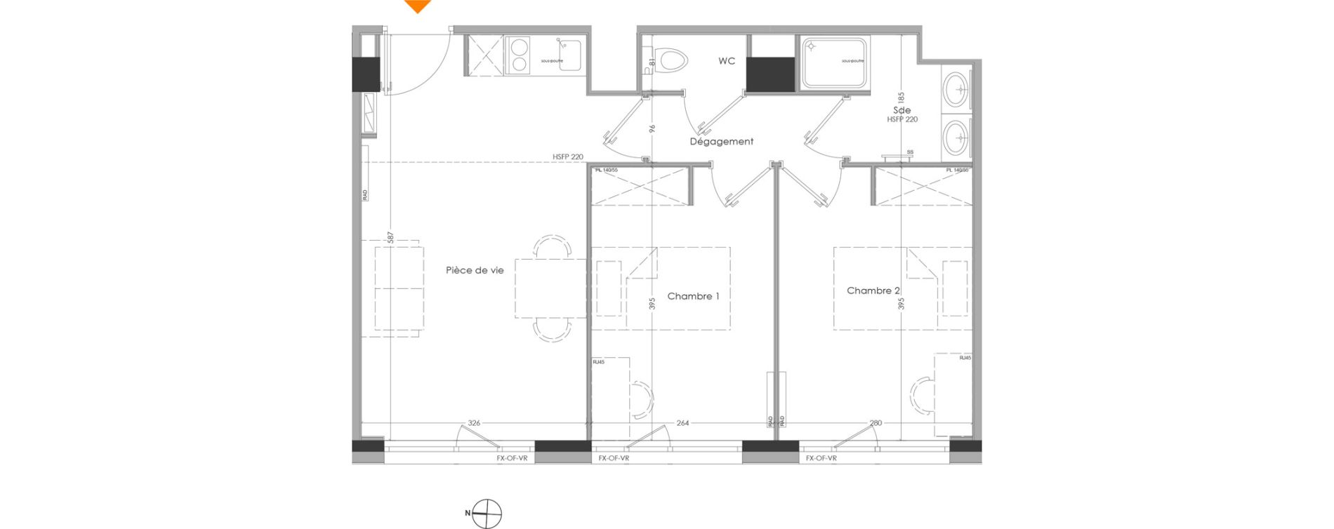 Appartement T3 meubl&eacute; de 48,53 m2 &agrave; Cr&eacute;teil Centre