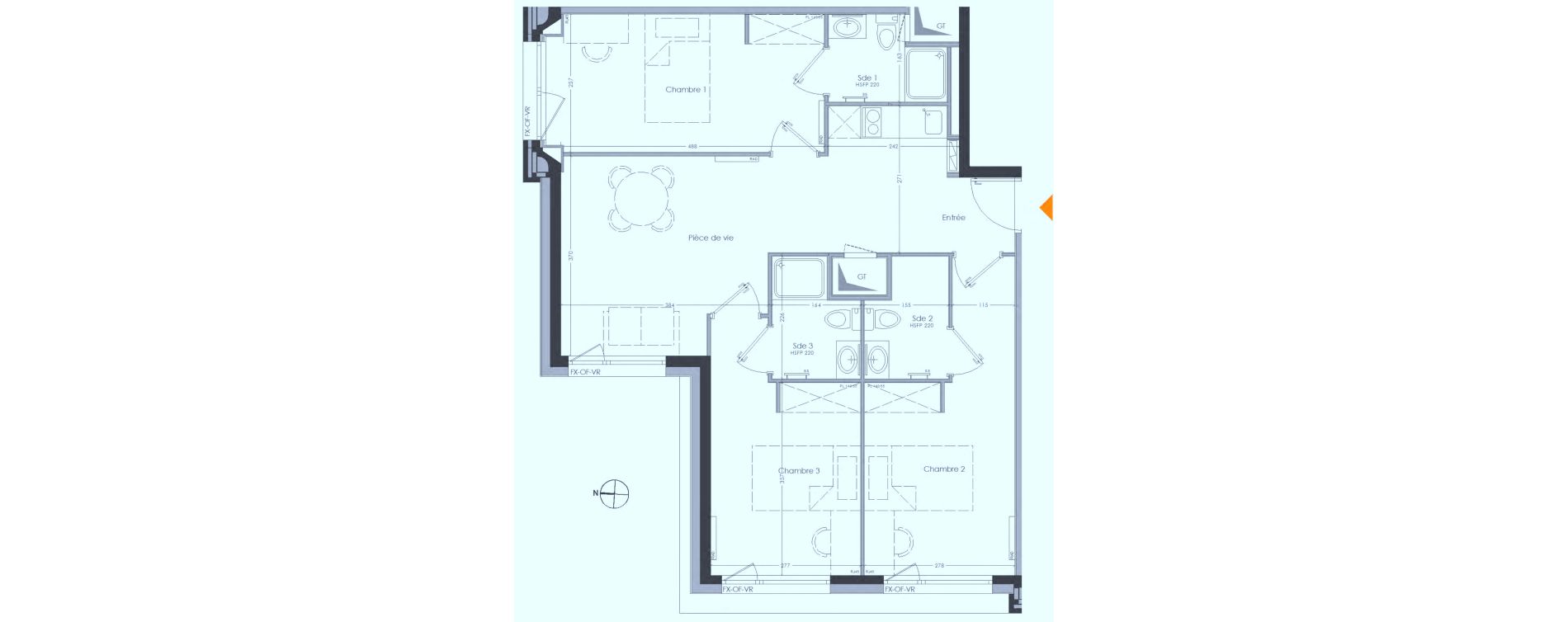 Appartement T4 meubl&eacute; de 69,14 m2 &agrave; Cr&eacute;teil Centre
