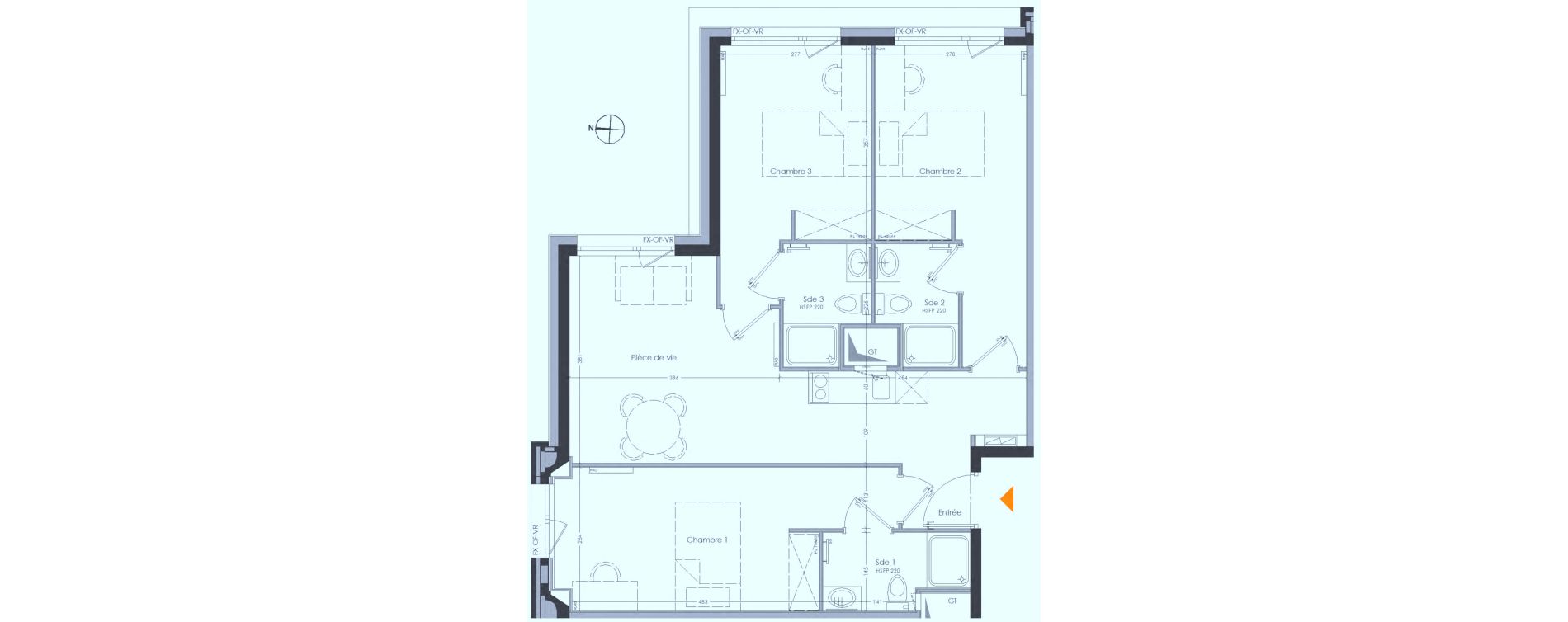 Appartement T4 meubl&eacute; de 69,93 m2 &agrave; Cr&eacute;teil Centre