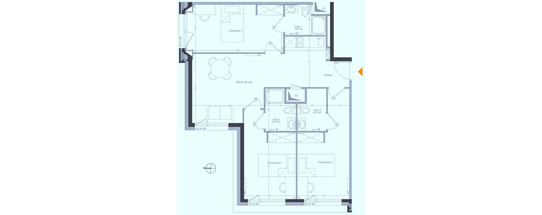 Appartement T4 meubl&eacute; de 69,14 m2 &agrave; Cr&eacute;teil Centre