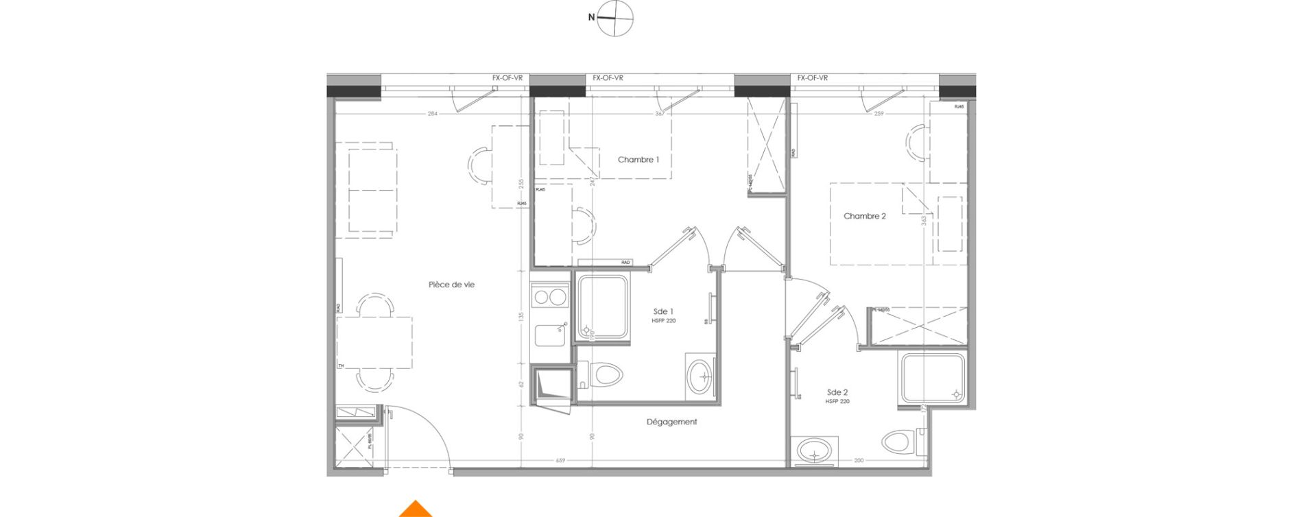 Appartement T3 meubl&eacute; de 47,27 m2 &agrave; Cr&eacute;teil Centre