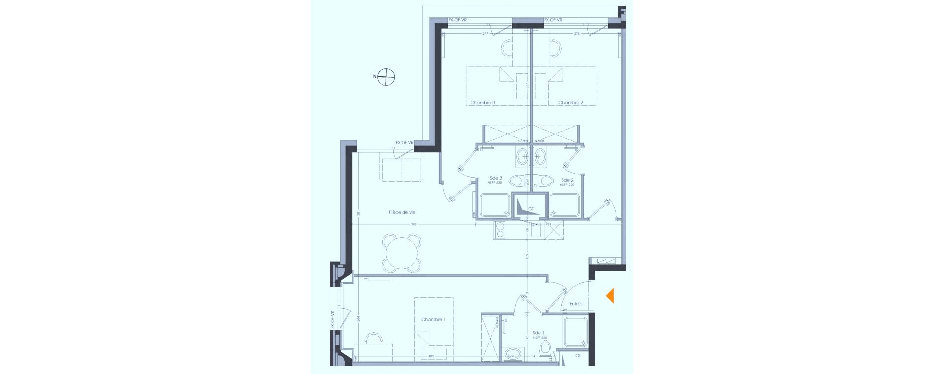 Appartement T4 meubl&eacute; de 69,93 m2 &agrave; Cr&eacute;teil Centre