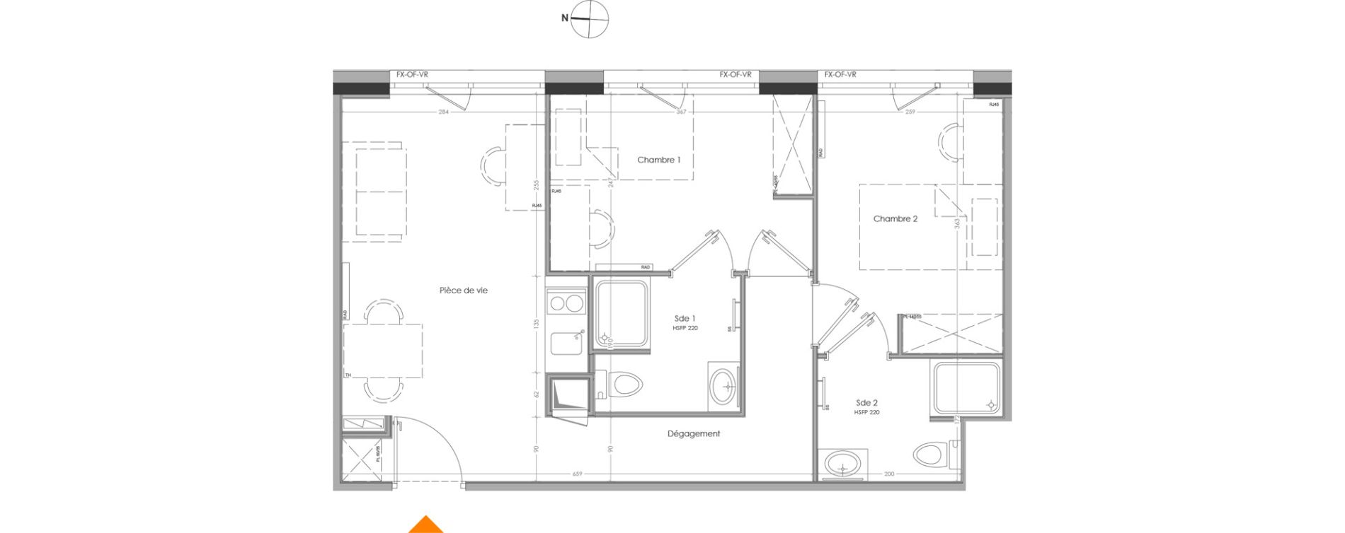 Appartement T3 meubl&eacute; de 47,27 m2 &agrave; Cr&eacute;teil Centre