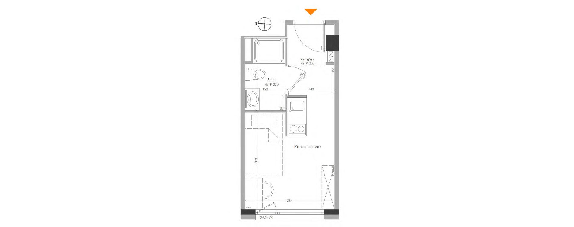 Appartement T1 meubl&eacute; de 15,25 m2 &agrave; Cr&eacute;teil Centre