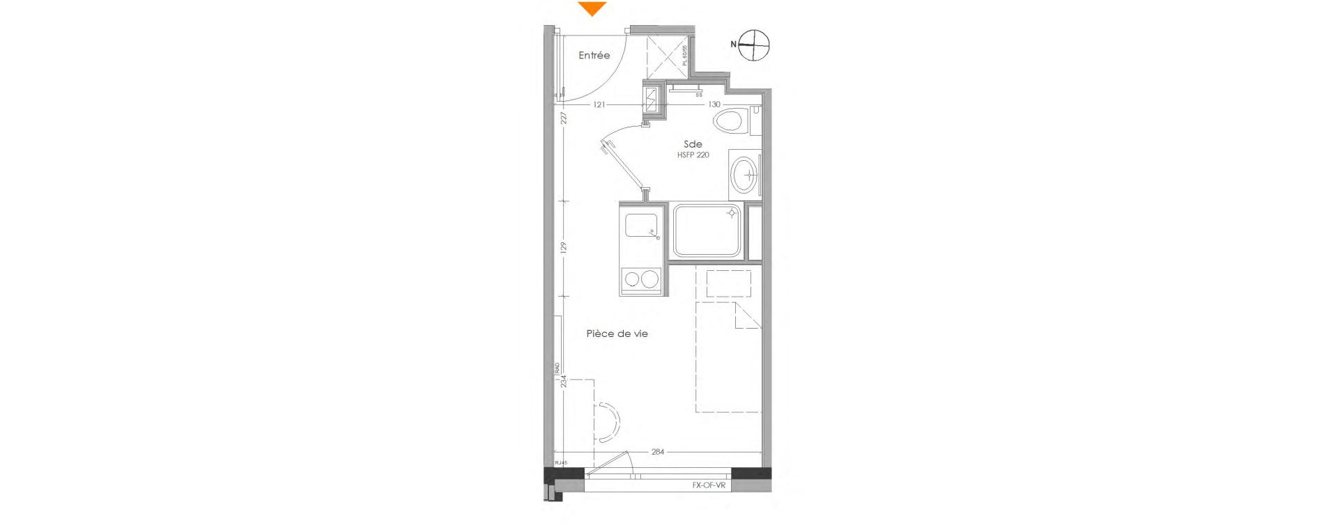 Appartement T1 meubl&eacute; de 15,29 m2 &agrave; Cr&eacute;teil Centre