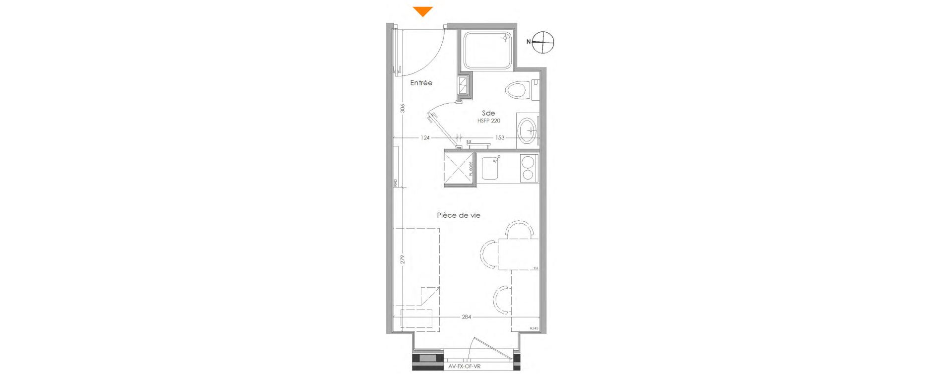 Appartement T1 meubl&eacute; de 16,34 m2 &agrave; Cr&eacute;teil Centre