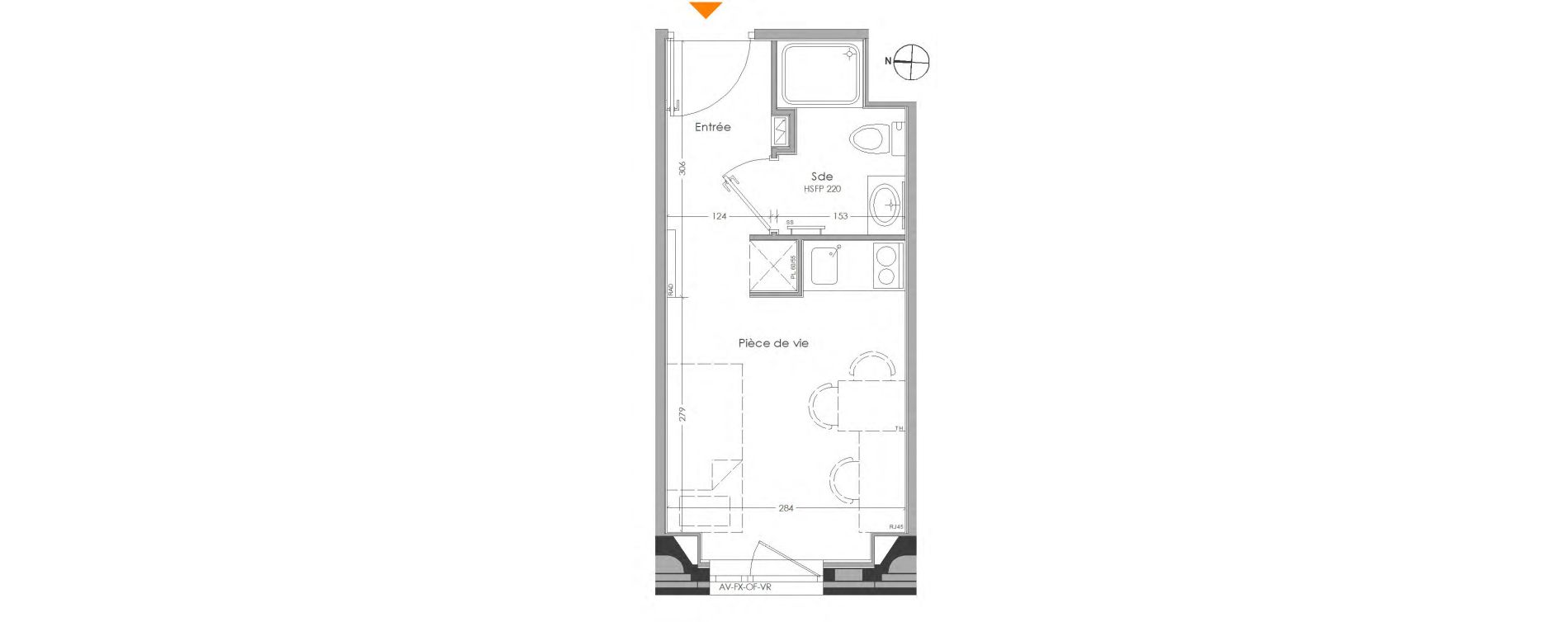 Appartement T1 meubl&eacute; de 16,34 m2 &agrave; Cr&eacute;teil Centre