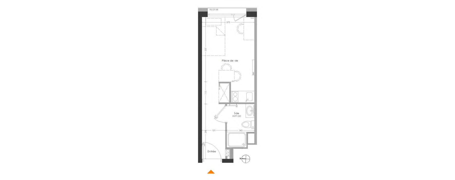 Appartement T1 meubl&eacute; de 18,37 m2 &agrave; Cr&eacute;teil Centre
