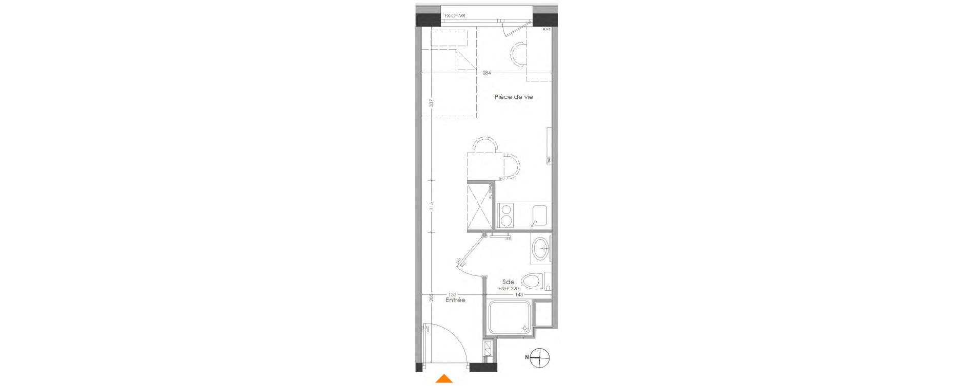 Appartement T1 meubl&eacute; de 19,25 m2 &agrave; Cr&eacute;teil Centre