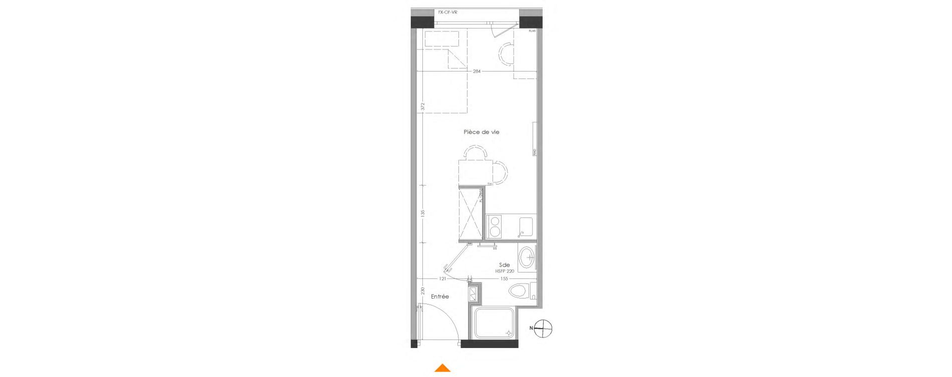 Appartement T1 meubl&eacute; de 19,92 m2 &agrave; Cr&eacute;teil Centre