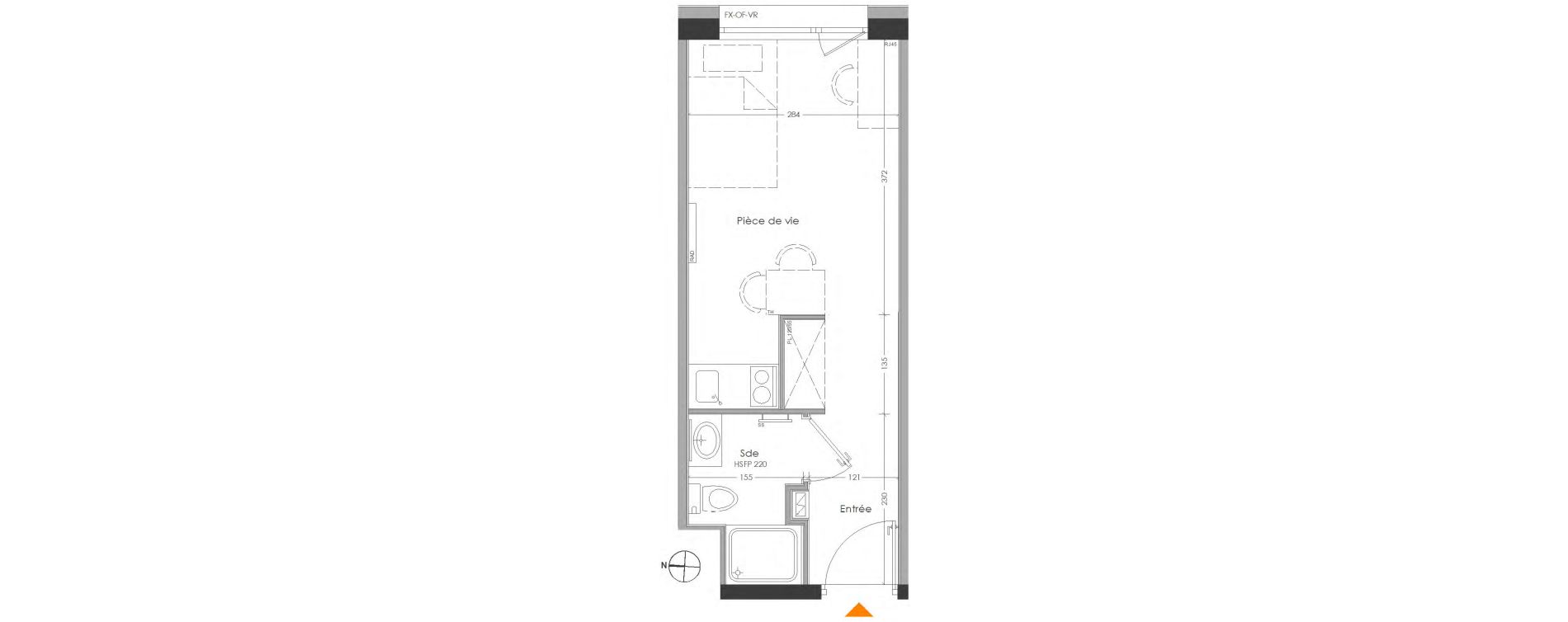 Appartement T1 meubl&eacute; de 19,92 m2 &agrave; Cr&eacute;teil Centre